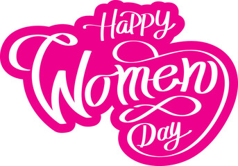 Handwritten  brush lettering of Happy Womanday , Typography design, calligraphy illustration