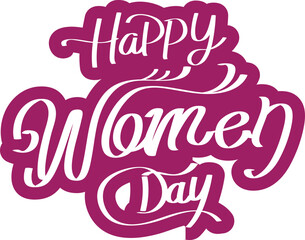 Handwritten  brush lettering of Happy Womanday , Typography design, calligraphy illustration
