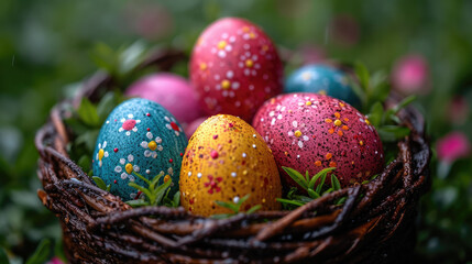 Fototapeta na wymiar Easter eggs decorated, Tradition