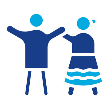 Dancing Couples icon vector image. Can be used for Festa Junina.
