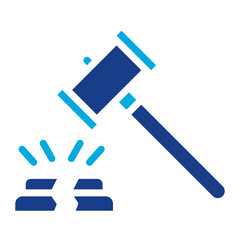 Broken Gavel icon vector image. Can be used for Corruption.