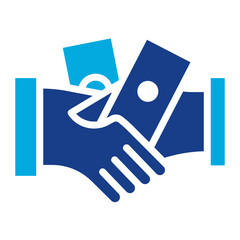 Unethical Handshake icon vector image. Can be used for Corruption.