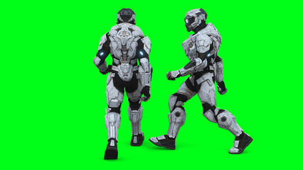 Military futuristic cyborg, robot. 3d rendering.