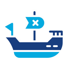 Pirate Ship icon vector image. Can be used for Ocean.