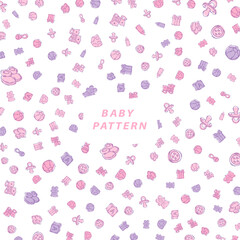 Line style baby toy pattern illustration.