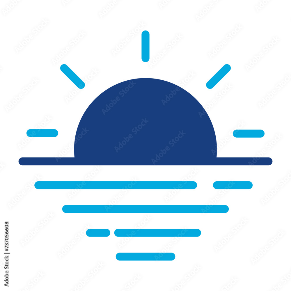 Poster sunset icon vector image. can be used for ocean.