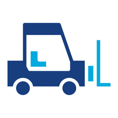 Forklift icon vector image. Can be used for Warehouse.