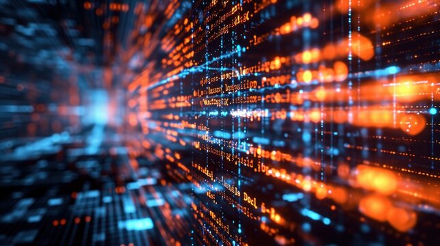 Digital AI System Data Stream in Cyber Space