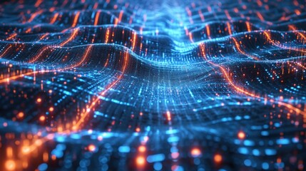 Dynamic Data Stream Visualization in Blue and Red