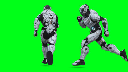 Military futuristic cyborg, robot. 3d rendering.