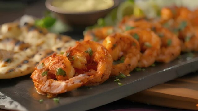 Experience the bold flavors of tandoori cooking with y tender tandoori shrimp and piping hot garlic naan all cooked to perfection in the blazing heat of the tandoor.