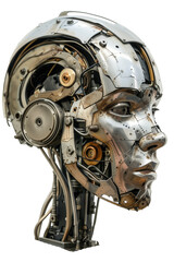 Fototapeta premium robot head. isolated on transparent background.
