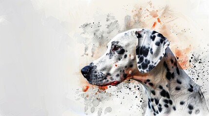 Dalmatian Dog Watercolor Painting with Soft and Transparent Touch