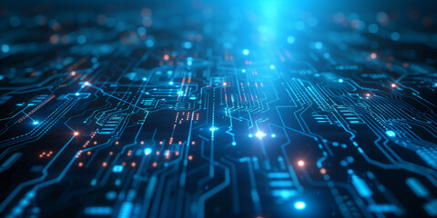 blue abstract circuit lines background