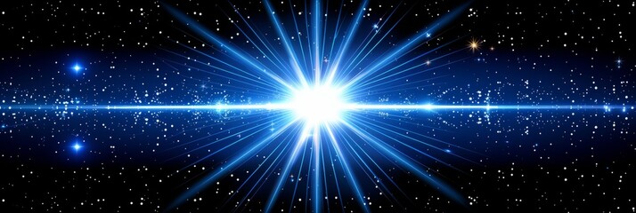 Naklejka premium Blue light ray motion stripe design for futuristic science tech wallpaper and banner background.