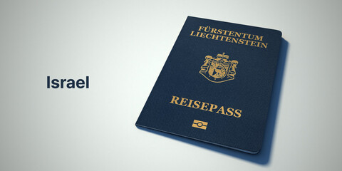 Israel Passport.
3d rendering passport on white background.