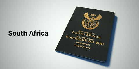South Africa Passport.
3d rendering passport on white background.