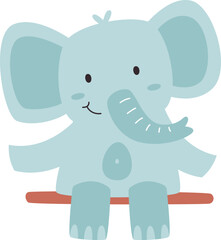 Childish Elephant On Bench