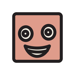 Emoji Emoticon Face Feeling Happy Smiley Sticker Filled Outline Ocon