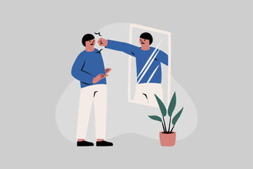 Self Anger Vector Illustration