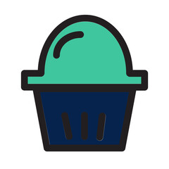 Cake Cup Dessert Muffin Party Sweet Filled Outline Icon