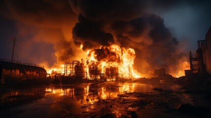 Industrial Chemical on fire