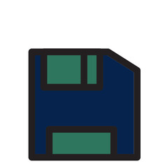 Data Disk Floppy Save Server Filled Outline Icon