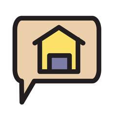 Bubble Comment Gps Location Marker Message Send Filled Outline Icon