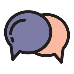 Bubbles Chat Comments Messages Speech Talking Filled Outline Icon