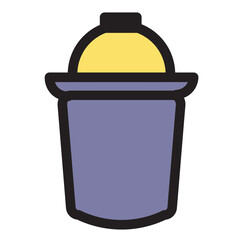Bucket Construction Pail Tools Water Filled Outline Icon