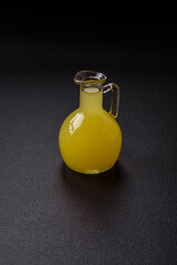 Alcoholic drink yellow limoncello in a small glass