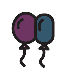 Air Balloon Balloons Celebration Helium Holiday Party Filled Outline Icon