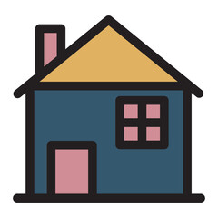 Apartment Building Home House Office Property Filled Outline Icon