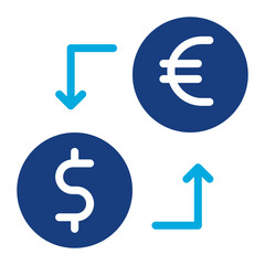 Dollar to Euro Convert icon vector image. Can be used for Trading.