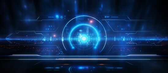 Abstract business finance graphic blue color tone with digital lines and virtual design elements