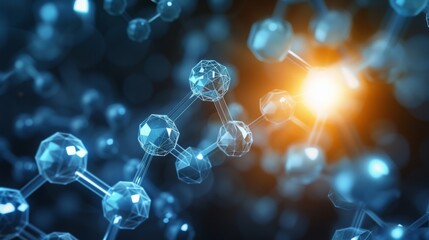 Futuristic polygonal shapes on dark blue background, digital technology concept vector design.