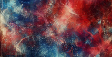 空のショーシーンの背景。濡れたアスファルト上の暗い通りの反射。暗闇の中で赤と青のネオン光、ネオンの形、煙。抽象的な暗い背景。	 - obrazy, fototapety, plakaty