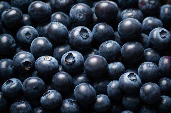 blueberries in a market