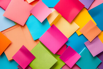 Colorful full-frame background of empty sticky notes