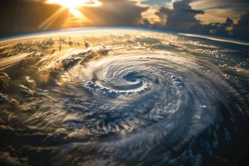 Foto op Plexiglas Hurricane Florence over Atlantics. Satellite view © Kien