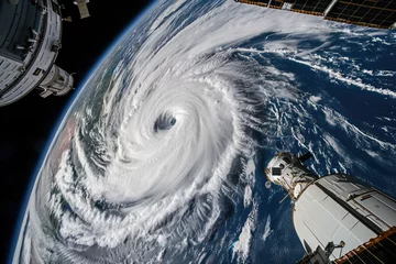 Gartenposter Hurricane Florence over Atlantics. Satellite view © Kien