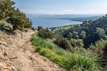 Obraz premium View of Aphrodite Nature (Circular) Trail, located above Neo Chorio village on Akamas Peninsula, Pafos district, Cyprus