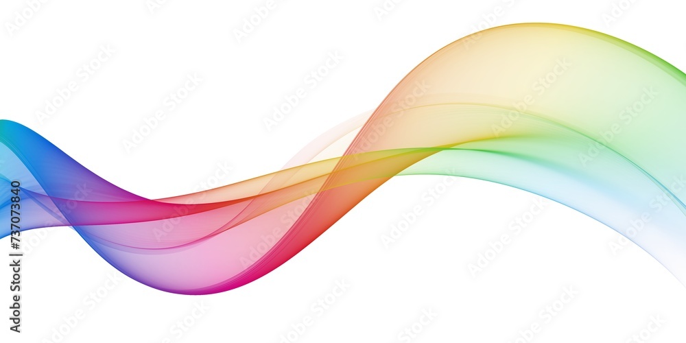 Aufkleber abstract colorful flowing wave lines isolated on white background. design element for technology, sc