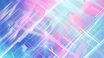 Abstract blue, mint and pink background with interlaced digital glitch and distortion effect. Futuristic cyberpunk design. Retro futurism, webpunk, rave 80s 90s cyberpunk aesthetic techno neon colors - obrazy, fototapety, plakaty