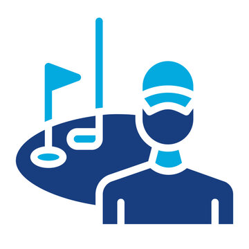 Golf Player Male icon vector image. Can be used for Golf.
