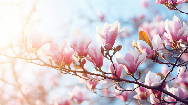 Magnolia blossom spring garden