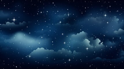 Obraz na płótnie Canvas Night Sky With Stars and Clouds Illuminating the Landscape