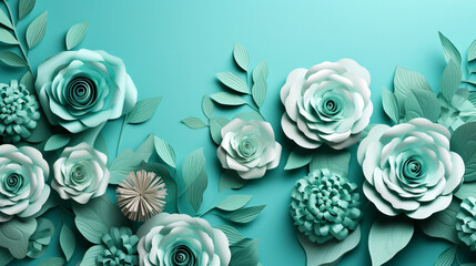 Mint background flowers