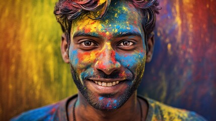 The Colors of Holi Spreaded on the Skin