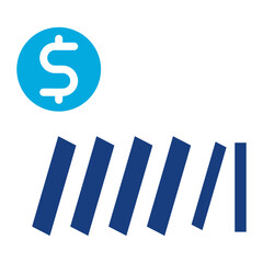 Domino Money icon vector image. Can be used for Crisis Mangement.